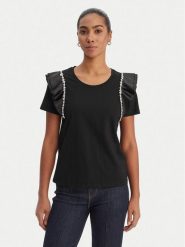 Fracomina Bluzka FR26ST3039J40001 Czarny Regular Fit. Czarne bluzki Fracomina, xs, bez wzorów, z bawełny, bez kołnierzyka, bez ramiączek. Za 329.99 zł.