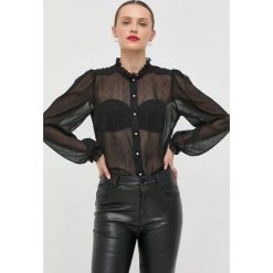 Liu Jo koszula damska kolor czarny regular ze stójką. Czarne koszule Liu Jo, bez wzorów, z materiału, bez kołnierzyka, bez ramiączek. Za 689.99 zł.