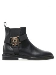 Pollini Sztyblety SA21043G1FTC0000 Czarny. Czarne botki Pollini, bez wzorów, ze skóry, bez obcasa, na płaskiej podeszwie, bez zapięcia. Za 1,899.00 zł.