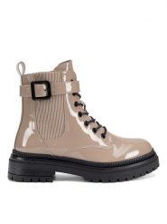 DeeZee Botki WS13512-01 Beżowy. Brązowe botki DeeZee, bez wzorów, bez obcasa, na płaskiej podeszwie, bez zapięcia. Za 143.99 zł.