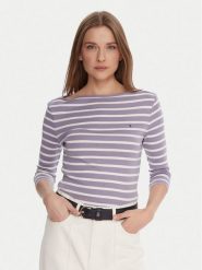 Tommy Hilfiger Bluzka WW0WW40589 Fioletowy Regular Fit. Fioletowe bluzki Tommy Hilfiger, xxl, bez wzorów, z bawełny, bez kołnierzyka, bez ramiączek. Za 209.99 zł.
