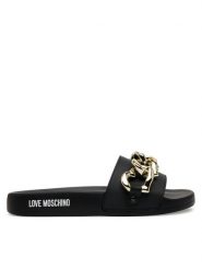 LOVE MOSCHINO Klapki JA28132G1MI16000 Czarny. Czarne klapki Love Moschino, bez wzorów, z tworzywa sztucznego, bez obcasa, bez zapięcia. Za 699.99 zł.