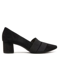 Czółenka HÖGL. Czarne czółenka Högl, bez wzorów, bez obcasa, bez zapięcia. Za 479.99 zł.