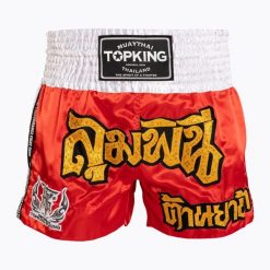 Spodenki treningowe Top King Thai Boxing. Czerwone szorty sportowe TOP KING, bez wzorów. Za 199.99 zł.