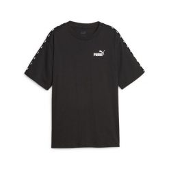 PUMA KOSZULKA ESS TAPE 67599401 r S. Czarne t-shirty sportowe Puma, s, bez wzorów, z bawełny, bez ramiączek. Za 91.10 zł.