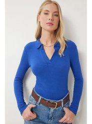 Happiness Istanbul Bluzka w kolorze niebieskim rozmiar: S/M. Niebieskie bluzki Happiness Istanbul, m, bez wzorów, bez kołnierzyka, bez ramiączek. Za 39.31 zł.