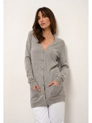 Just Cashmere Kaszmirowy kardigan w kolorze szarym rozmiar: XXL. Szare swetry Just Cashmere, xxl, bez wzorów, z kaszmiru, bez ramiączek. Za 381.24 zł.