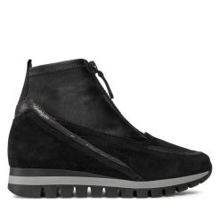 Botki Gabor. Czarne botki Gabor, bez wzorów, bez obcasa, na płaskiej podeszwie, bez zapięcia. Za 379.99 zł.