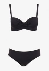 Czarne Bikini Strój Kąpielowy Dwuczęściowy Biustonosz z Supełkiem i Figi Carinela. Czarne bikini Born2be, z aplikacjami, klasyczne. Za 109.99 zł.