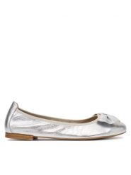 Caprice Baleriny 9-22111-46 Srebrny. Szare baleriny Caprice, bez wzorów, ze skóry, bez obcasa, bez zapięcia. Za 219.99 zł.