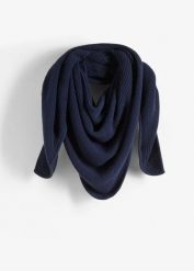 Chusta trójkątna z czystej bawełny. Niebieskie chusty bonprix, bez wzorów, z bawełny. Za 124.99 zł.