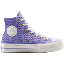 Buty sportowe Converse Chuck Taylor All Star Lift Platform Knit. Niebieskie buty sportowe lifestyle Converse, bez wzorów, retro, bez zapięcia. Za 490.00 zł.