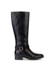 Geox Oficerki D Felicity D36G1A 04340 C9999 Czarny. Czarne kozaki Geox, bez wzorów, ze skóry, bez obcasa, na płaskiej podeszwie, bez zapięcia. Za 899.99 zł.