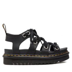 Sandały Dr. Martens. Czarne sandały Dr Martens, bez wzorów, bez obcasa, na płaskiej podeszwie, bez zapięcia. Za 749.99 zł.