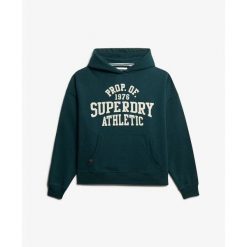Bluza damska z kapturem Superdry Athletic Essentials. Zielone bluzy Superdry, bez wzorów, z kapturem. Za 272.65 zł.