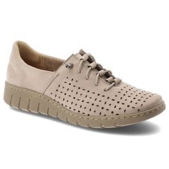 Półbuty damskie Wasak, skóra naturalna perforowana cholewka sznurowany fason elastyczna lekka podeszwa okrągły nosek, beżowe, 0810. Brązowe półbuty wsuwane Wasak, bez wzorów, z materiału, klasyczne, z okrągłym noskiem, bez obcasa. Za 339.00 zł.
