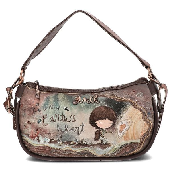 Brązowa Elegancka Torebka Damska Anekke Z Laleczką. Brązowe listonoszki Anekke, z aplikacjami, eleganckie, na ramię, zdobione, bez dodatków. Za 389.00 zł.