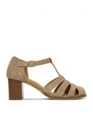 Lasocki Półbuty CEO-25F531-3 Beżowy. Brązowe półbuty wsuwane Lasocki, bez wzorów, ze skóry, bez obcasa, na obcasie. Za 249.99 zł.