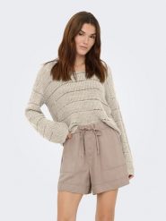 ONLY Sweter w kolorze beżowym rozmiar: M. Brązowe swetry ONLY, m, bez wzorów, bez ramiączek. Za 82.99 zł.