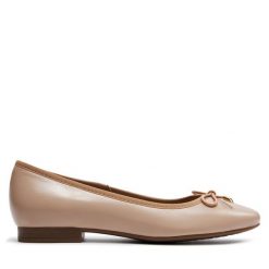 Baleriny Ryłko. Brązowe baleriny Ryłko, bez wzorów, bez obcasa, bez zapięcia. Za 359.99 zł.