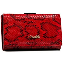 Portfel damski 4U Cavaldi PX23-DNH-BL czerwony. Czerwone portfele 4U Cavaldi, bez wzorów, ze skóry. Za 59.99 zł.