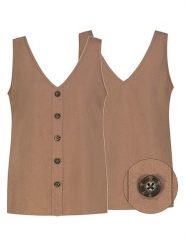 Eight2Nine Top w kolorze jasnobrązowym rozmiar: L. Brązowe topy Eight2Nine, l, bez wzorów, bez kołnierzyka, bez ramiączek. Za 82.99 zł.