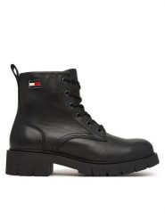 Tommy Jeans Trapery Tjw Cleated Lace Up Boots EN0EN03104 Czarny. Czarne traperki Tommy Jeans, bez wzorów, z jeansu, bez obcasa, bez zapięcia. Za 649.99 zł.