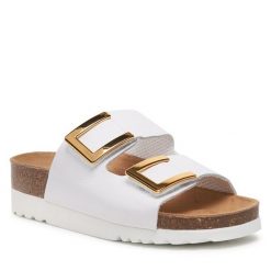 Klapki Scholl. Białe klapki Scholl, bez wzorów, bez obcasa, bez zapięcia. Za 389.99 zł.