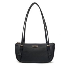 Torebka Guess. Czarne shopper bag Guess, z aplikacjami, bez dodatków. Za 289.99 zł.