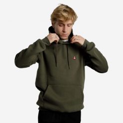Bluza na deskorolkę z wytrzymałego materiału HD500 khaki. Zielone bluzy Decathlon, na zimę, m, bez wzorów, z bawełny, bez kaptura, narciarskie. Za 139.99 zł.