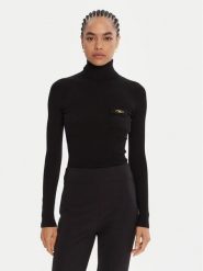 Elisabetta Franchi Golf MK-11B-56E2-V290 Czarny Slim Fit. Czarne swetry Elisabetta Franchi, bez wzorów, z syntetyku, bez ramiączek. Za 1,199.00 zł.