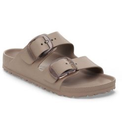 Unisex sandały Birkenstock Arizona Big Buckle EVA brązowe 1030389. Brązowe sandały Birkenstock, bez wzorów, z materiału, bez obcasa, bez zapięcia. Za 336.50 zł.