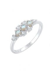 Elli Damski Vintage Look błyszczący z labradorytem i cyrkonią w srebrze 925 Sterling Silver Pierścionki 1 ct. Szare pierścionki Elli, z cyrkonią, srebrne. Za 208.99 zł.