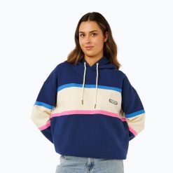 Bluza damska Rip Curl Surf Side Heritage Hood. Niebieskie bluzy Rip Curl, l, bez wzorów, z bawełny, klasyczne, bez ramiączek, bez kaptura. Za 229.99 zł.