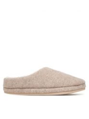 Tommy Hilfiger Kapcie Th House Shoe Flannel FW0FW09699 Beżowy. Brązowe kapcie Tommy Hilfiger, bez wzorów, z materiału. Za 249.99 zł.