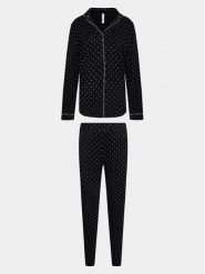 Hunkemöller Piżama 203193 Czarny Comfortable Fit. Czarne piżamy Hunkemöller, xxs, bez wzorów, z wiskozy, bez kołnierzyka, bez ramiączek. Za 209.99 zł.