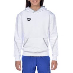 Bluza Arena Team Line Hoodie junior z kapturem. Białe bluzy Arena, l, bez wzorów, sportowe, bez ramiączek, z kapturem. Za 101.14 zł.