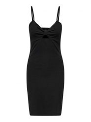 ONLY Sukienka letnia Janna 15343601 Czarny Slim Fit. Czarne sukienki ONLY, l, bez wzorów, z bawełny, bez kołnierzyka, bez ramiączek. Za 79.99 zł.