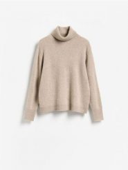 Wełniany sweter z dodatkiem kaszmiru - brązowy. Brązowe swetry Reserved, l, bez wzorów, z kaszmiru, bez ramiączek. Za 299.99 zł.