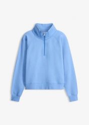 Bluza z czystej bawełny organicznej. Szare bluzy bonprix, bez wzorów, z bawełny, bez ramiączek, bez kaptura. Za 47.99 zł.