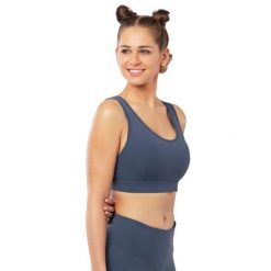 Stanik sportowy Fitness Siroko Air Flow+. Niebieskie biustonosze sportowe SIROKO, bez wzorów, z elastanu, na fitness i siłownię. Za 106.00 zł.