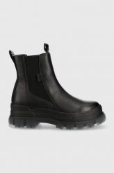 Buffalo sztyblety Aspha Chelsea Mid damskie kolor czarny na platformie. Czarne botki Buffalo, bez wzorów, bez obcasa, na platformie, bez zapięcia. W wyprzedaży za 344.99 zł.
