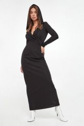 Sukienka maxi z kapturem TWINSET. Sukienki Twinset Milano, bez wzorów, bez kołnierzyka, bez ramiączek, maxi. W wyprzedaży za 610.35 zł.