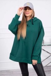 Bluza ocieplana z suwakiem na boku ciemno zielona. Zielone bluzy KESI, l, bez wzorów, z bawełny, bez ramiączek, bez kaptura. Za 250.94 zł.