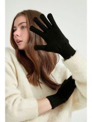 Lucky Bees Rękawiczki w kolorze czarnym rozmiar: onesize. Czarne rękawiczki Lucky Bees, bez wzorów, prążkowane. Za 78.47 zł.
