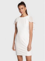 DKNY Sukienka koktajlowa DD2E1839 Biały Regular Fit. Białe sukienki DKNY, bez wzorów, z syntetyku, wizytowe, bez kołnierzyka, bez ramiączek. Za 429.99 zł.