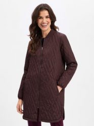 Soyaconcept® Płaszcz pikowany Kobiety lila, XS. Brązowe płaszcze xs, bez wzorów, eleganckie, bez kaptura. Za 449.95 zł.