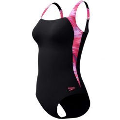 Damski kostium kąpielowy 1-częściowy Speedo Print Luna Lustre. Czarne stroje jednoczęściowe Speedo, bez wzorów, sportowe. Za 369.50 zł.