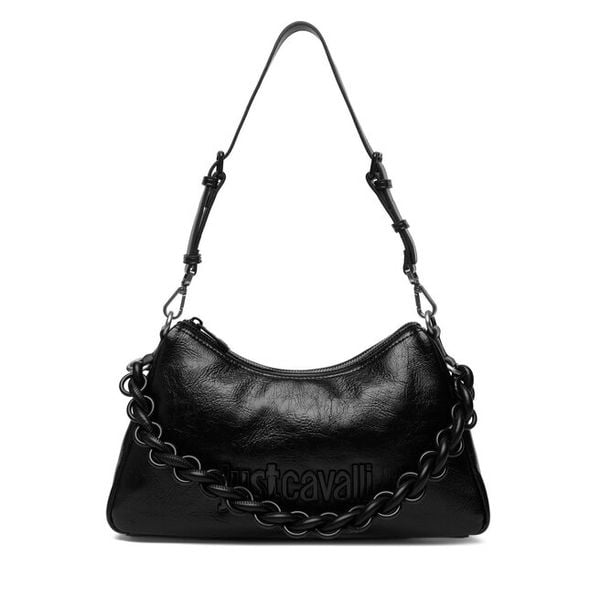 Torebka Just Cavalli. Czarne torebki klasyczne Just Cavalli, bez wzorów, klasyczne, bez dodatków. Za 449.99 zł.