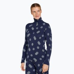 Bluza termoaktywna damska icebreaker Merino 260 Vertex LS Half Z Falling Flakes. Niebieskie bielizna termoaktywna damska Icebreaker, na zimę, bez wzorów, sportowe, bez ramiączek, bez kaptura. Za 469.99 zł.